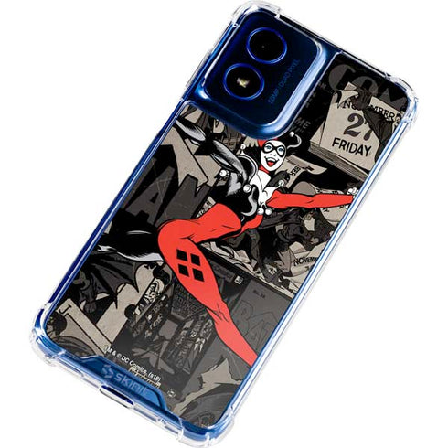 DC Comics Harley Quinn Vintage Action pose pattern Moto G 5G (2024) Clear Case